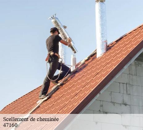 Pose de chapeau de cheminée par le ramoneur Ramoneur Fabre à Ambrus: il s'occupe aussi de son scellement