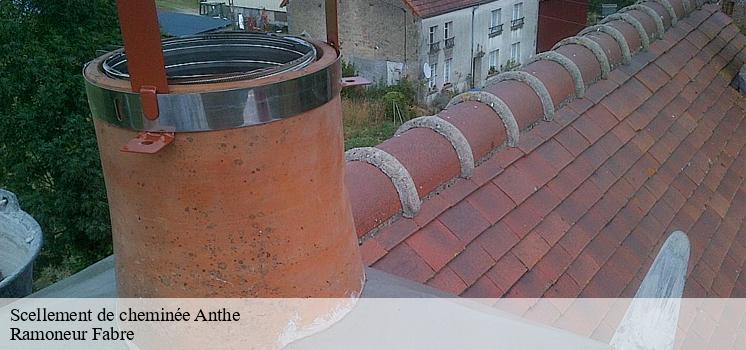 Pose de chapeau de cheminée par le ramoneur Ramoneur Fabre à Anthe: il s'occupe aussi de son scellement