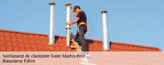 Pose de chapeau de cheminée par le ramoneur Ramoneur Fabre à Saint Martin Petit: il s'occupe aussi de son scellement